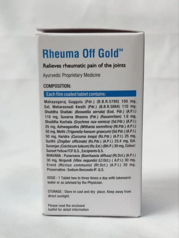 VIRGO UAP Pharma Pvt. Ltd. Rheuma Off Gold Tab.60 tab. - Image 2