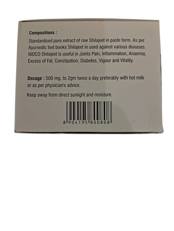 NIDCO PURE SHILAJEET PASTE (1 PACK OF 50gm) - Image 3