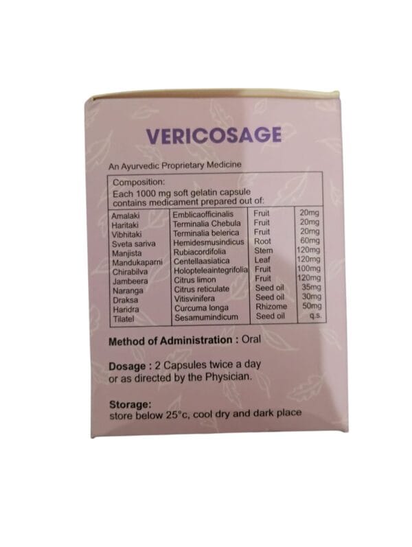 Himalaya  Nutravedics Vericosage Softgel Capsules 10 *10 capsules  (  1 pack  1000 mg  ) - Image 4