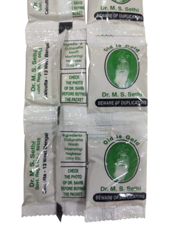 Dr M.S. Sethi Old is Gold Anti Addiction / No Addiction Powder (Pack of 50 piece) Green Pack