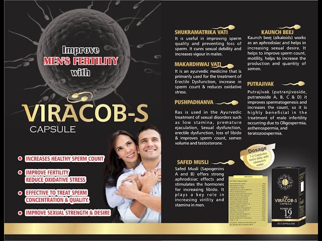 Alnavedic Viracob-S Capsule for Men's Fertility (1 PACK 30 CAPSULES ) - Image 2