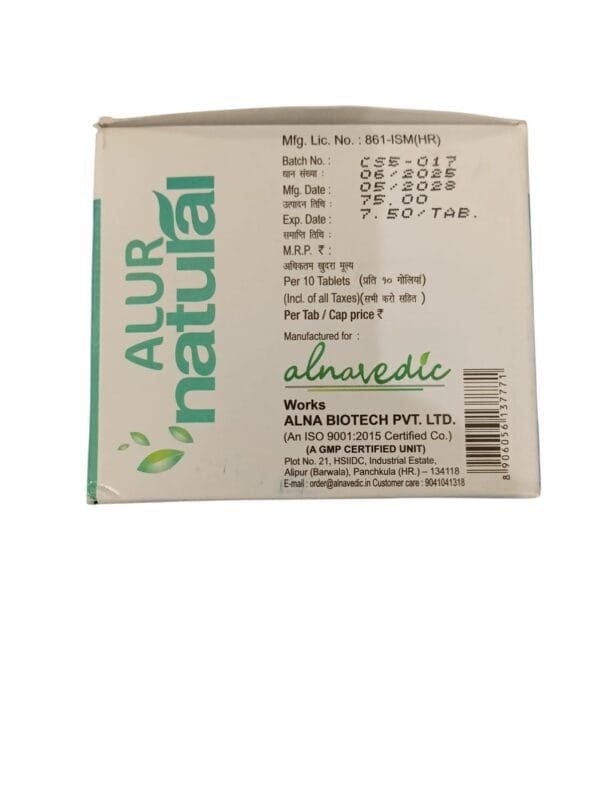 Alnavedic Alur Natural Tablet Ayurvedic Gout Pain Relif Tablets 10*10 (1 box 100 TABLET) - Image 3
