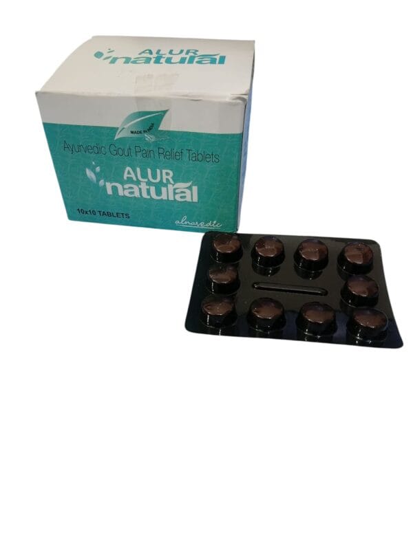 Alnavedic Alur Natural Tablet Ayurvedic Gout Pain Relif Tablets 10*10 (1 box 100 TABLET)