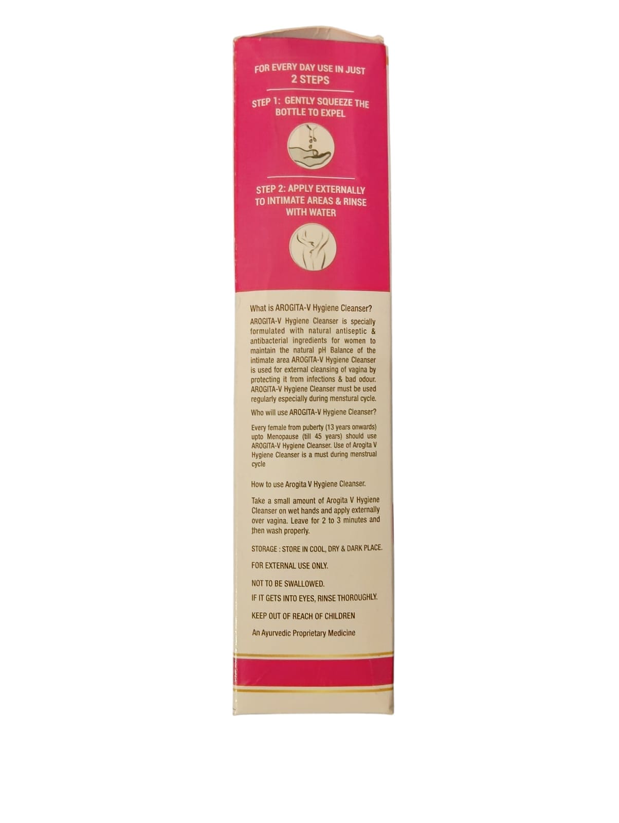 Alnavedic Arogita-V Hygiene cleanser Vaginal Antiseptic Solution (1 Pack100ml) - Image 4