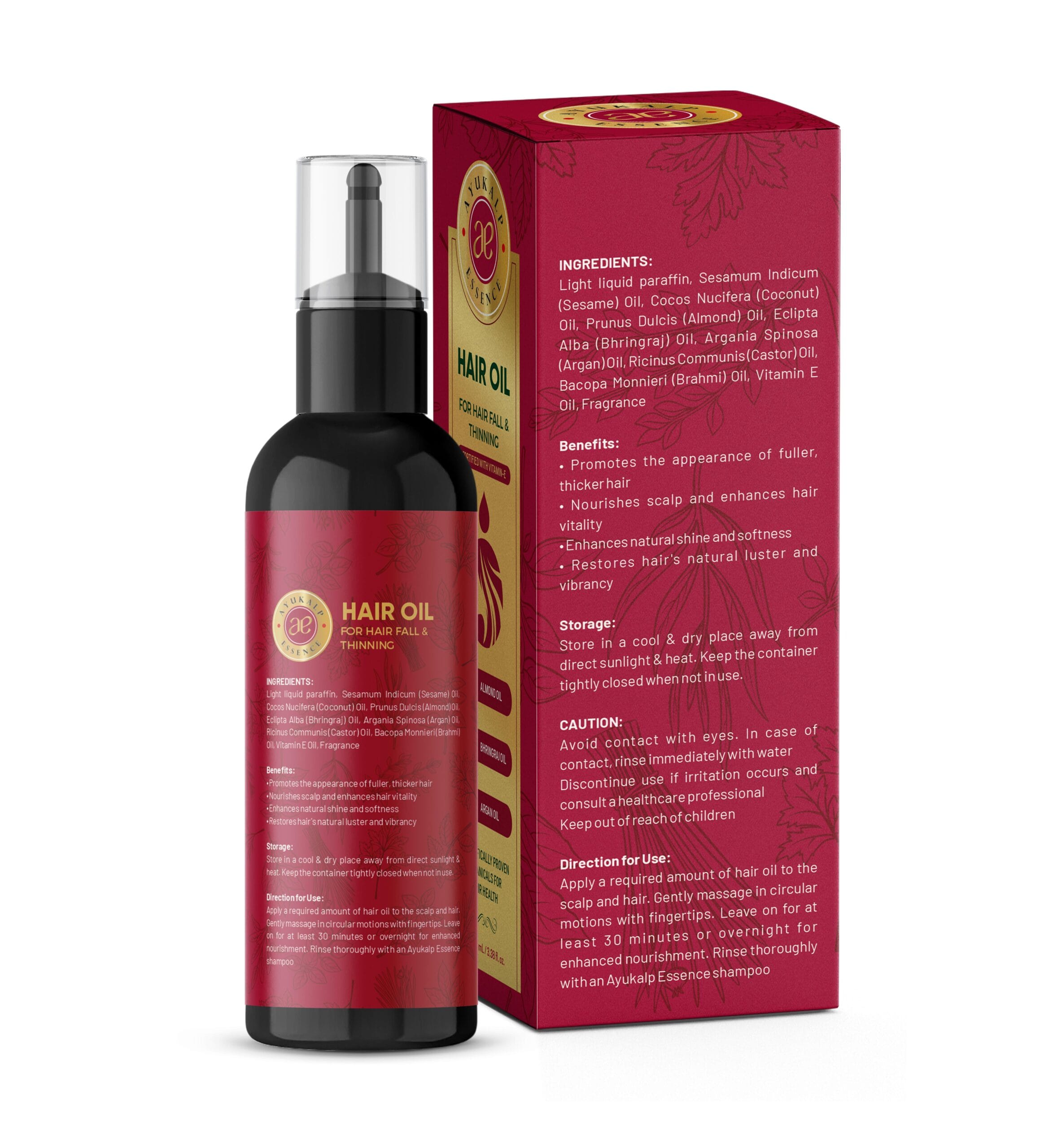 AYUKALP ESSENCE HAIR FALL/ HAIR THINING OIL 100 ML 2 Pack - Image 2