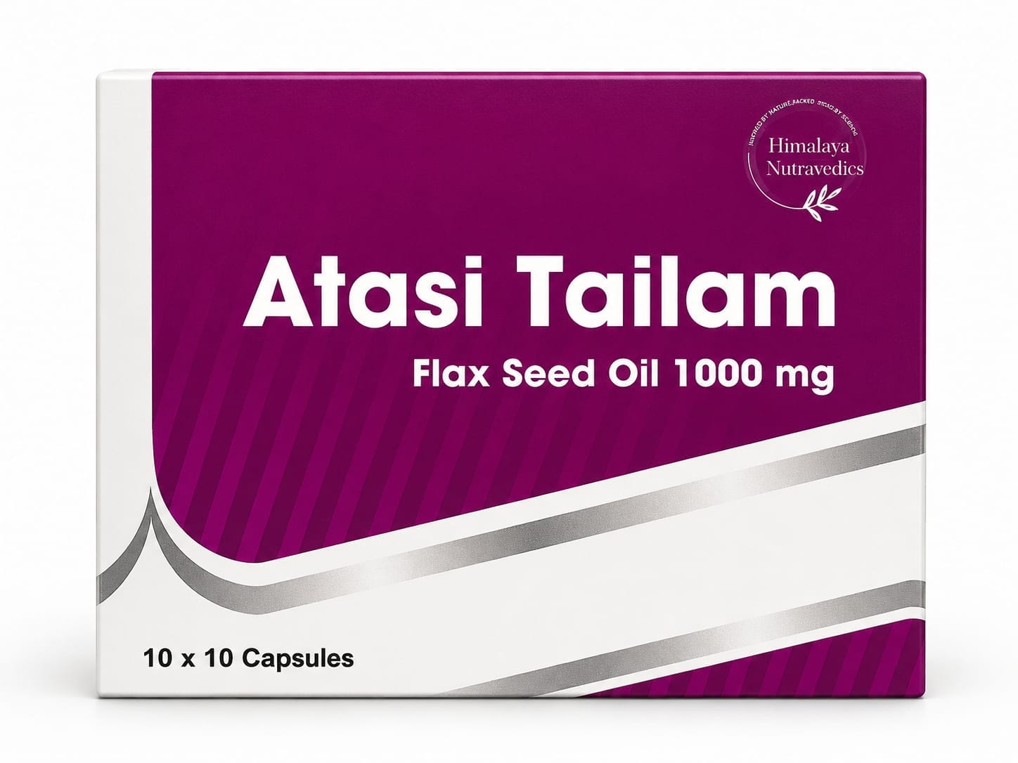 Himalaya Nutravedics Atasi Tailam Flax Seed Oil 1000mg (100Caps Box) - Image 2