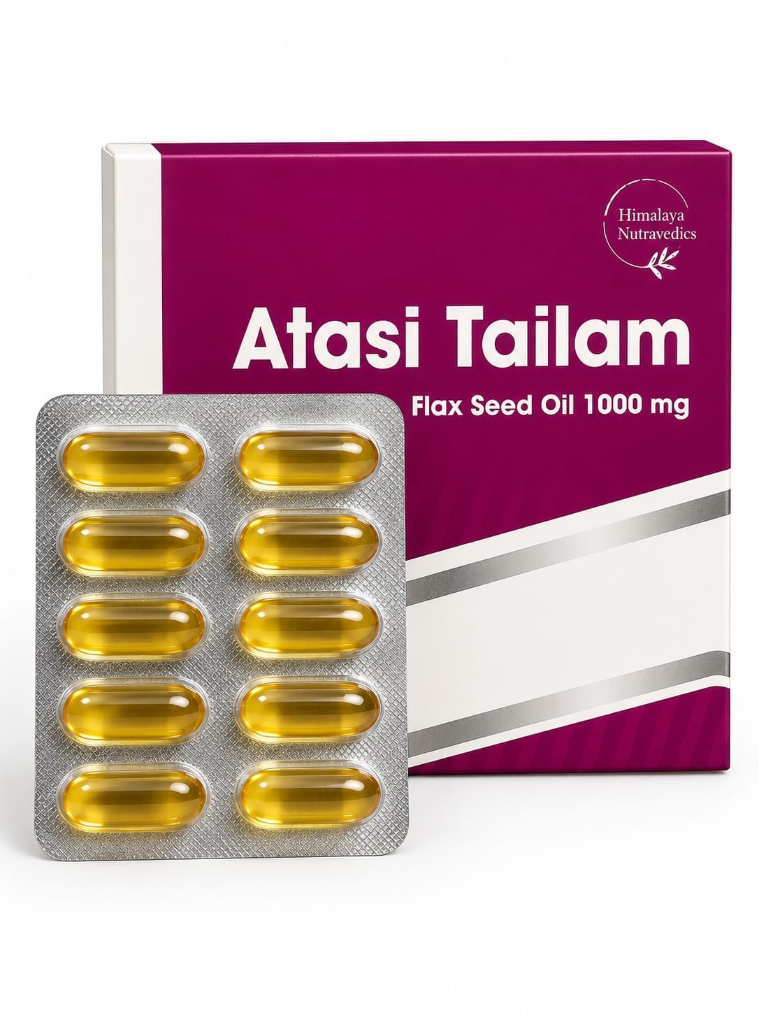 Himalaya Nutravedics Atasi Tailam Flax Seed Oil 1000mg (100Caps Box)