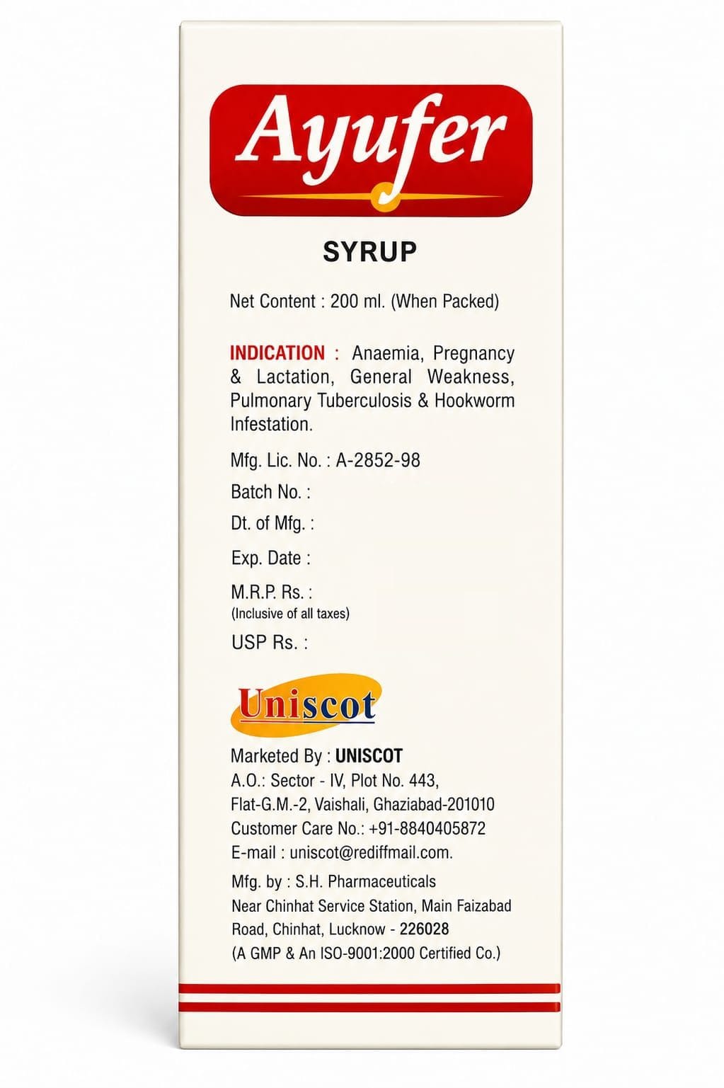 Uniscot Ayufer Syrup 200ml - Image 4