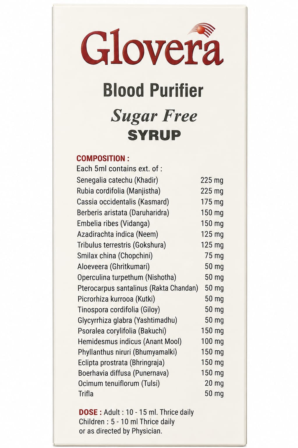 Uniscot Glovera Blood Purifier Sugar Free Syrup 200ml - Image 4