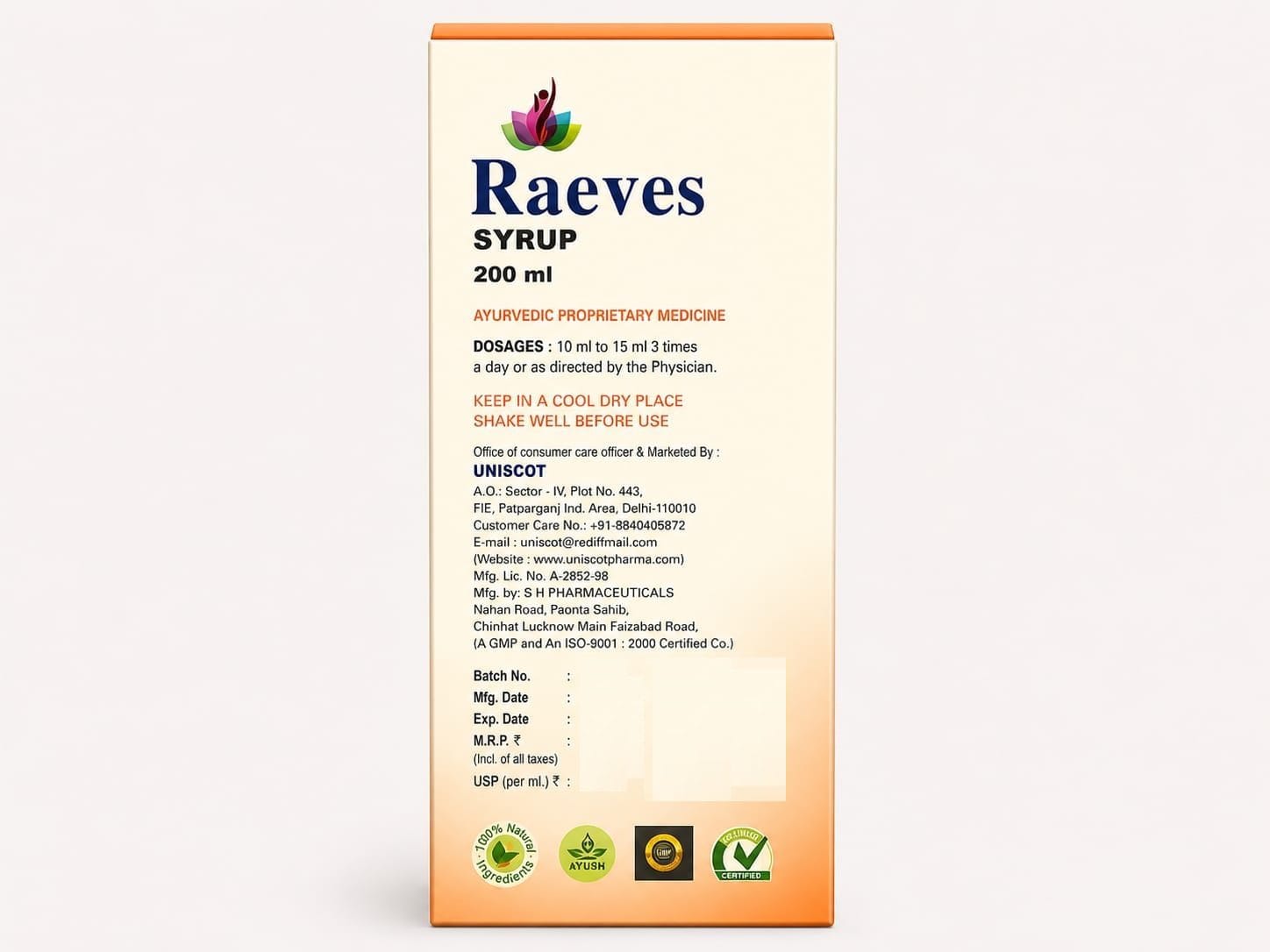 Uniscot Raeves Syrup 200ml - Image 3