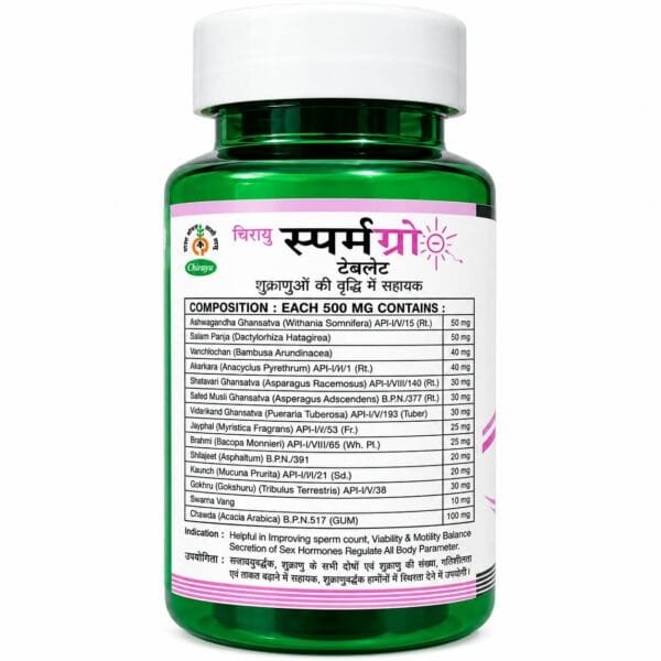 Chirayu Sperm Gro Tablet 1 Pack of 60 Tablet - Image 2